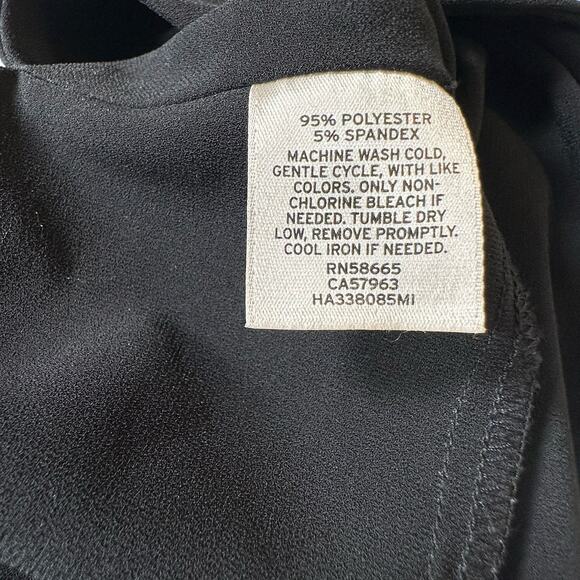 Halogen Black Zipper Flowy Oversized Career Blouse Long Sleeve Polyester XS *280 - Picture 8 of 9